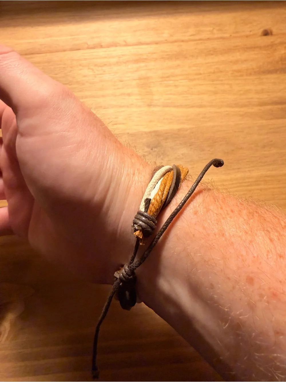 Men's Multi-Strand Leather Cord Bracelet - Brown & Tan